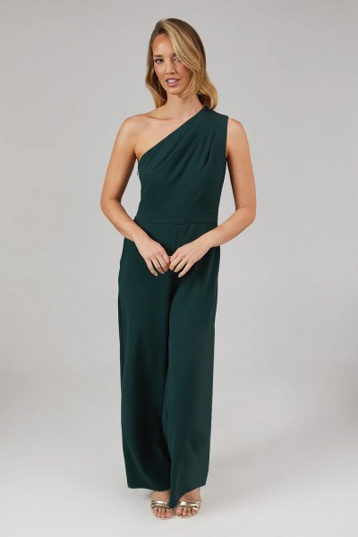 Product Debut London by Coast Ruched One Shoulder Scuba Crepe Bridesmaids Jumpsuit